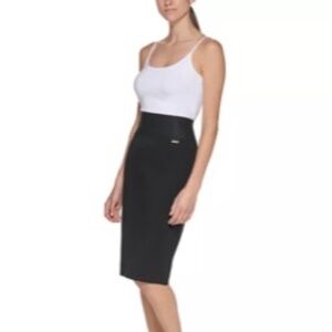 CALVIN KLEIN Mid Waist Power Stretch Pencil Skirt